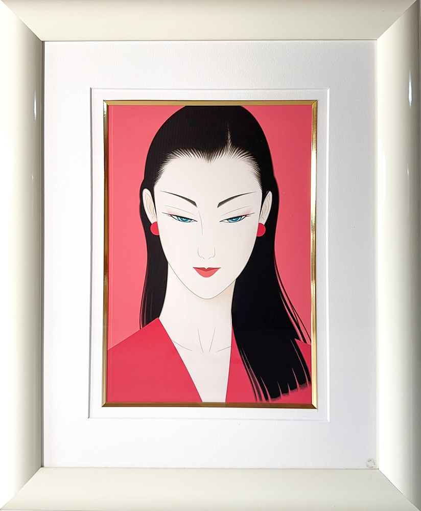 鶴田一郎、【サクラ】、希少な額装用画集より、新品額装付、状態良好 鶴田一郎、【リリー】、希少な額装用画集より、新品額装付、状態良好